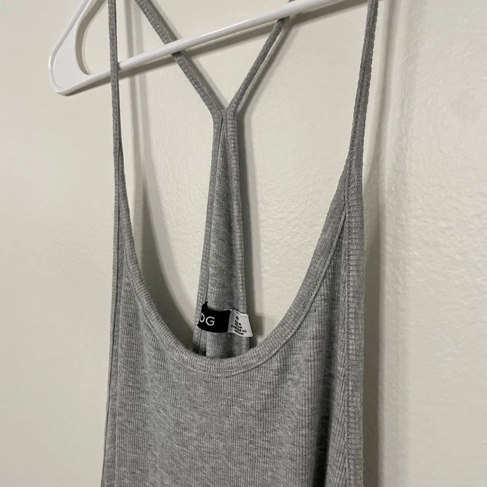 Grey Ribbed Racerback Tank Dress - Picture 6 of 15
